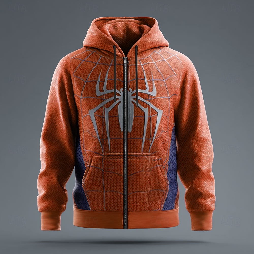 Felpa Uomo Ragno 3D Maglietta Punk Cool Collo A Giro Festa Regalo Streetwear Gialla Rossa Coulisse Zip Autunno Inverno Designer del 2026 a $28.99 –P3