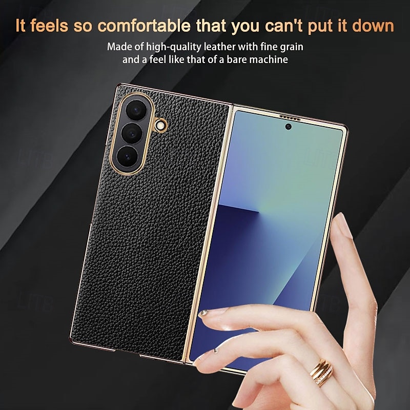 телефон Кейс для Назначение SSamsung Galaxy Z-образный сгиб 7 Z-сгиб 6 Z Fold 5 Z Fold 4 Кейс на заднюю панель Защита от удара Ретро ПК Кожа PU 2025 - $20.99 –P7
