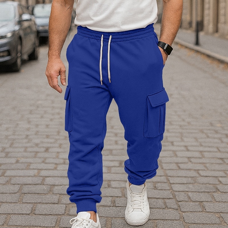 Per uomo Pantaloni da Tuta Cargo Pantaloni da tuta Pantaloni in Pile Joggers Pantaloni Coulisse Elastico in vita Multi-tasche Semplice Traspirante Lunghezza intera Casuale Quotidiano All'aperto Moda del 2026 a $21.99 –P6