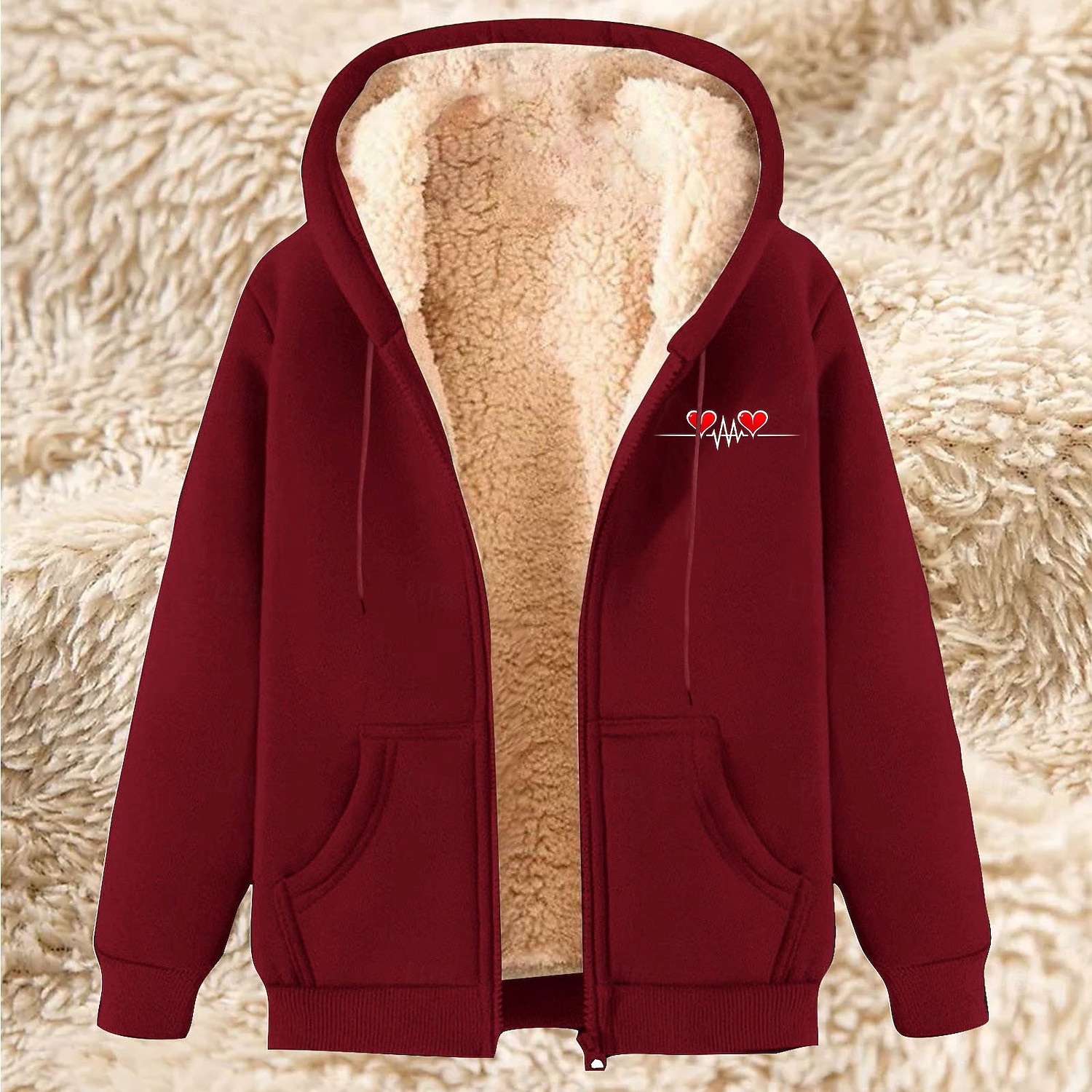 Men's Full Zip Hoodie Zip Up Hoodie Fleece Jacket Fleece Hoodie Apricot Black Wine Red Blue Hooded Heart Plain Graphic Prints Zipper Pocket Casual Daily Going out Polyester Streetwear Casual Fall 2026 - $28.99 –P5