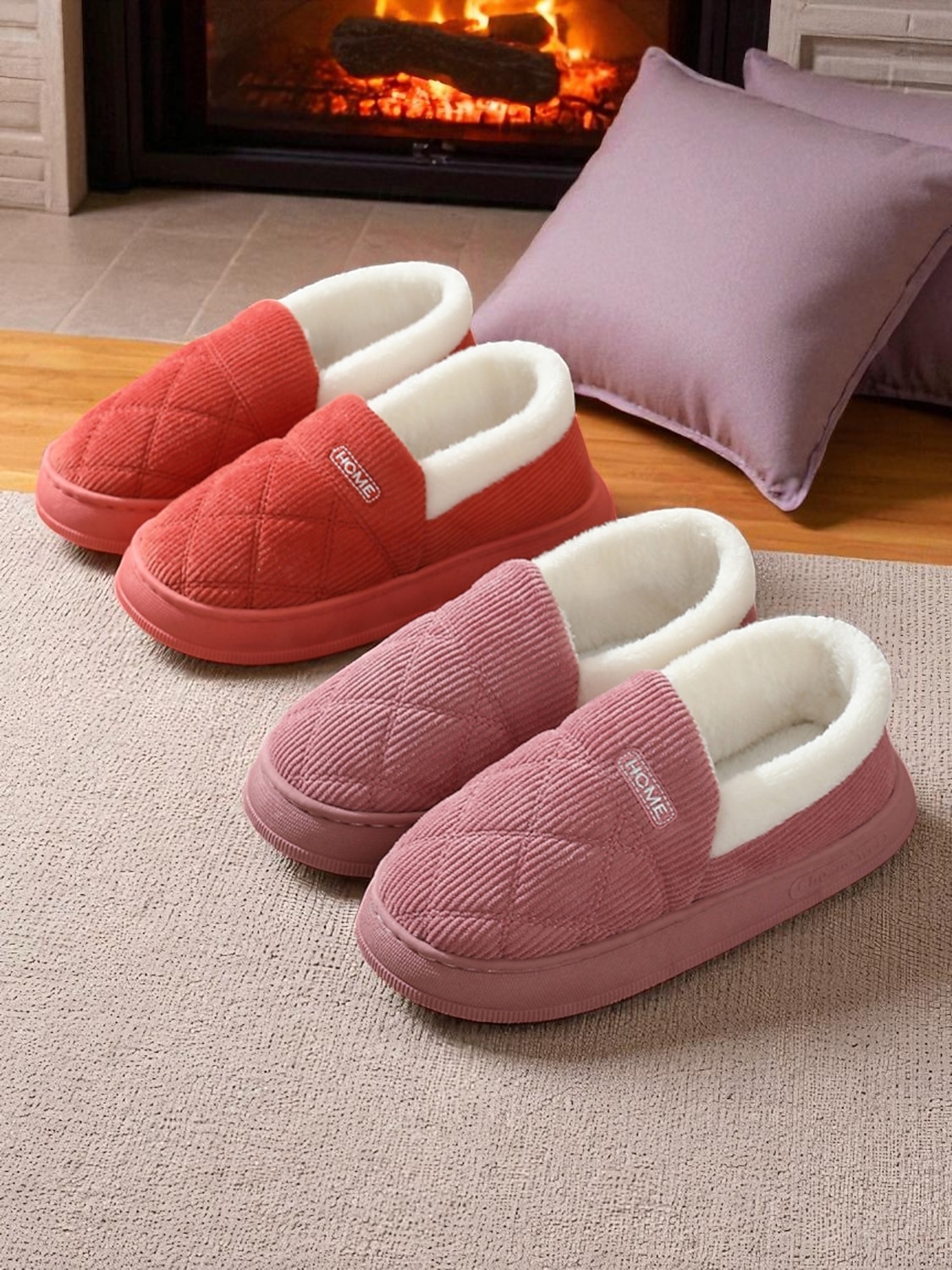 gewatteerde pantoffels voor dames met voering van imitatiebont – warme huisschoenen voor de winter en koude vloeren 2026 - $14.99 –P2