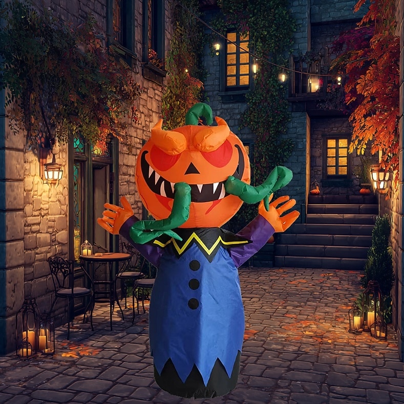 1 Pc Halloween 1.5M Terrifying Pumpkin with Lamp Inflatable Air Model Indoor and Outdoor Courtyard Garden Lawn Party Atmosphere Decorative Lamp US/EU/UK/AU Plug 2025 - $39.99 –P7