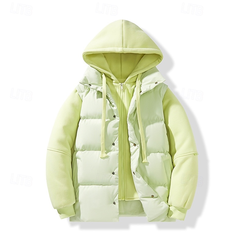 Herr Vinterkappa Pufferjacka Vadderad jacka Ficka Polyester Semester Dagliga kläder Datum Normal Mode Ledigt Bekväm Håller värmen Vinter Enfärgad / vanlig färg Svart Vit Ljusgrön Röd Pufferjacka 2025 - $60.99 –P12