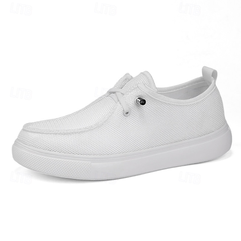 Per uomo Scarpe Casual Camminata Casual Tessuto Confortevole Antiscivolo Traspirante Allacciatura Nero Bianco Grigio Primavera Autunno Inverno del 2026 a $34.99 –P2