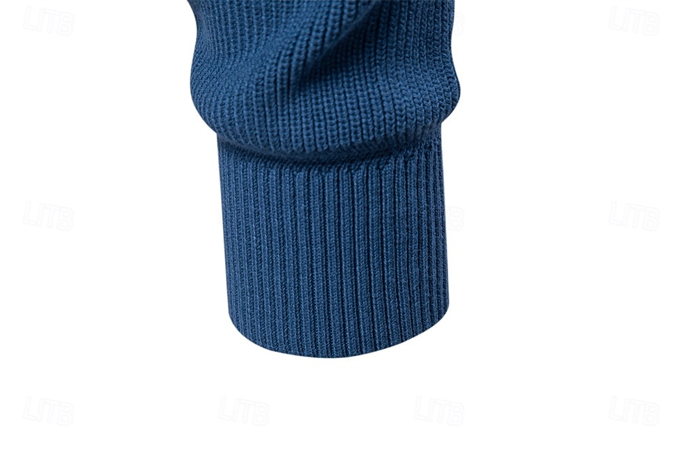 Miesten Pusero Neuloa Tavalliset topit Puolet vetoketjusta Tavallinen Pystykaulus Tyylikäs Aja sivuun Koulu Loma Vaatetus Kevät Syksy Musta Tumma laivastonsininen S M L 2025 - $50.99 –P17