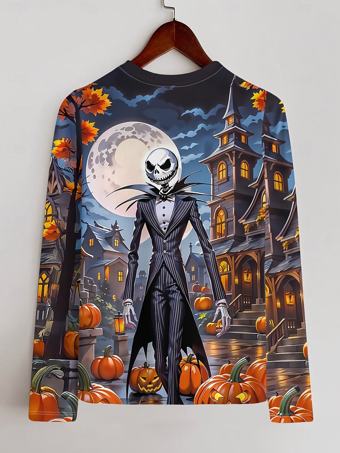 Halloween Dámské Tričko Grafika Lebky Dýně Vinobraní Módní stylové Dlouhý rukáv Tričkový Běžné topy Denní Tisk Vodní modrá Podzim Zima 2025 - $22.99 –P2