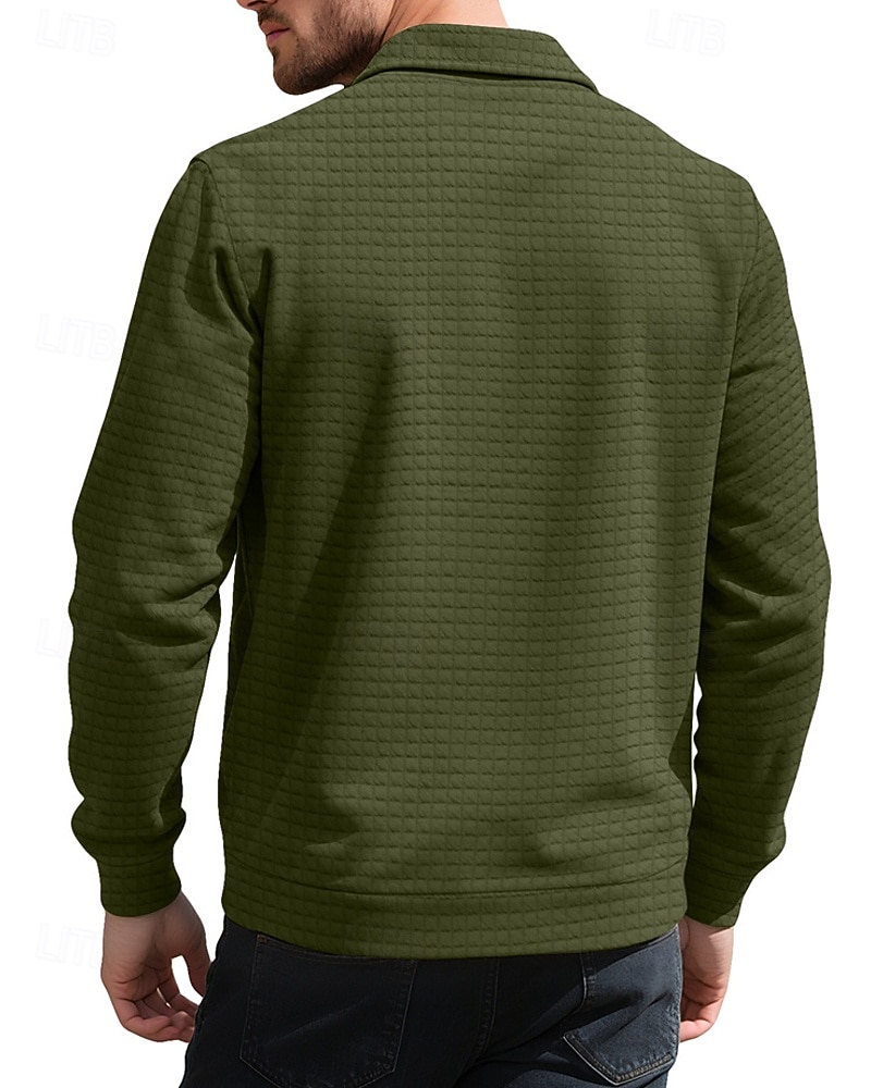 Per uomo Giacca a nido d'ape Giacca Camicia Giacca Casual Vacanza Quotidiano Traspirante Jacquard Tasca Primavera Autunno Semplice Moda Classico Bavero Regolare Nero Bianco Cachi Verde militare del 2025 a $22.99 –P14