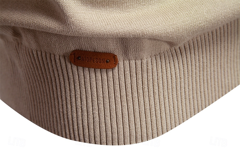 Homme Pull Tricoter Hauts Réguliers Demi-zip Bandes Rayé Col montant ancien Frais École Vacances Vêtement Tenue Printemps Automne Noir Violet S M L de 2025 ? $50.99 –P19