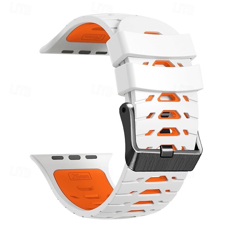 sportszíj, kompatibilis az Apple Watch 42mm 44mm 45mm 49mm-es szíjával, strapabíró, kétszínű fémkapocsos szilikon szíj, csere csuklópánt az iWatch Ultra 2 sorozathoz, 9, 8, 7, SE, 6, 5, 4, SE-hez 2025 - $15.99 –P2