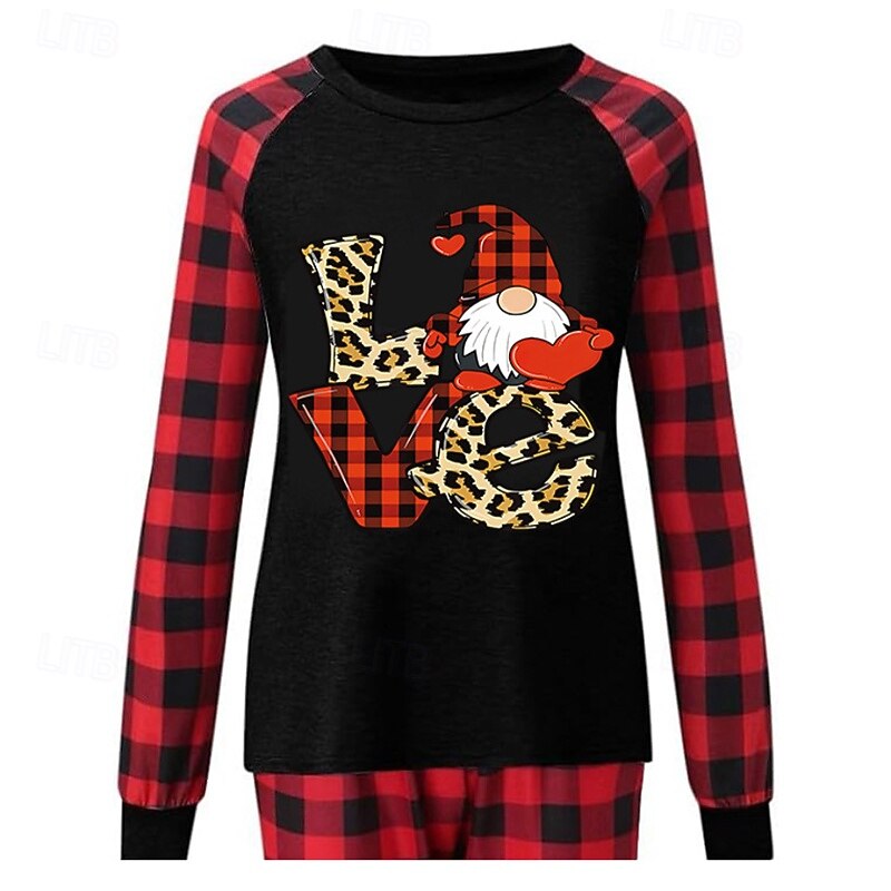 Olhar de família Pijamas Xadrez Padrão de natal Casa Patchwork Vermelho Manga Longa Ativo Roupas Combinando de 2025 por $16.99 –P5