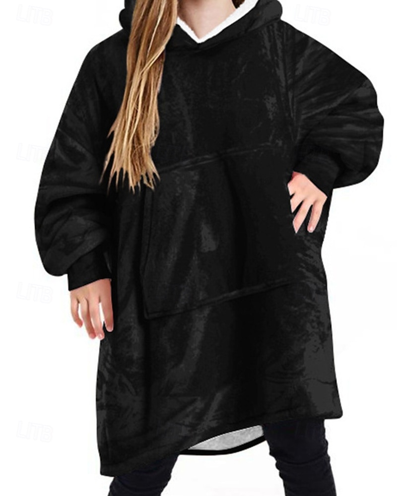 Kinder Mädchen Kapuzensweatshirt Einfarbig Langarm Tasche Winter Streetwear Täglich Polyester Lässig Figurbetonter Schnitt 2025 - $24.99 –P3