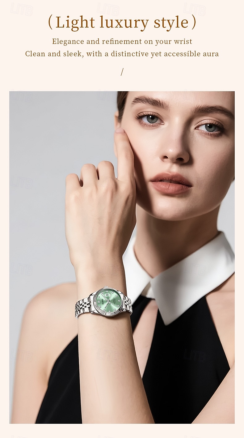 OLEVS Mother's Day Gift for Women Quartz Watch Minimalist Fashion Business Wristwatch Luminous Calendar Waterproof Decoration Alloy Watch 2026 - $38.99 –P10