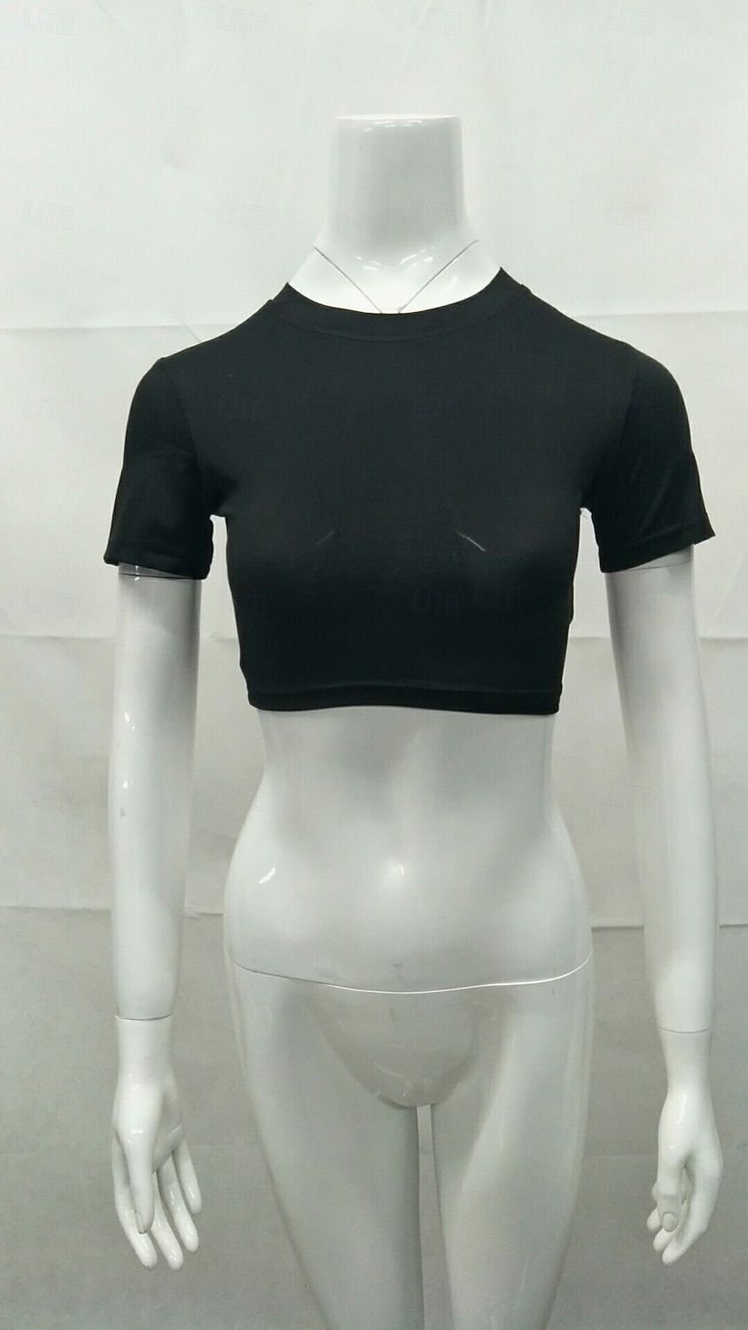 Damen Wickel-Crop-Top Einfach Stilvoll Kurzarm Rundhalsausschnitt Normale Oberteile Blau Schwarz Weiß Wein Braun Sommer 2026 - $17.49 –P3