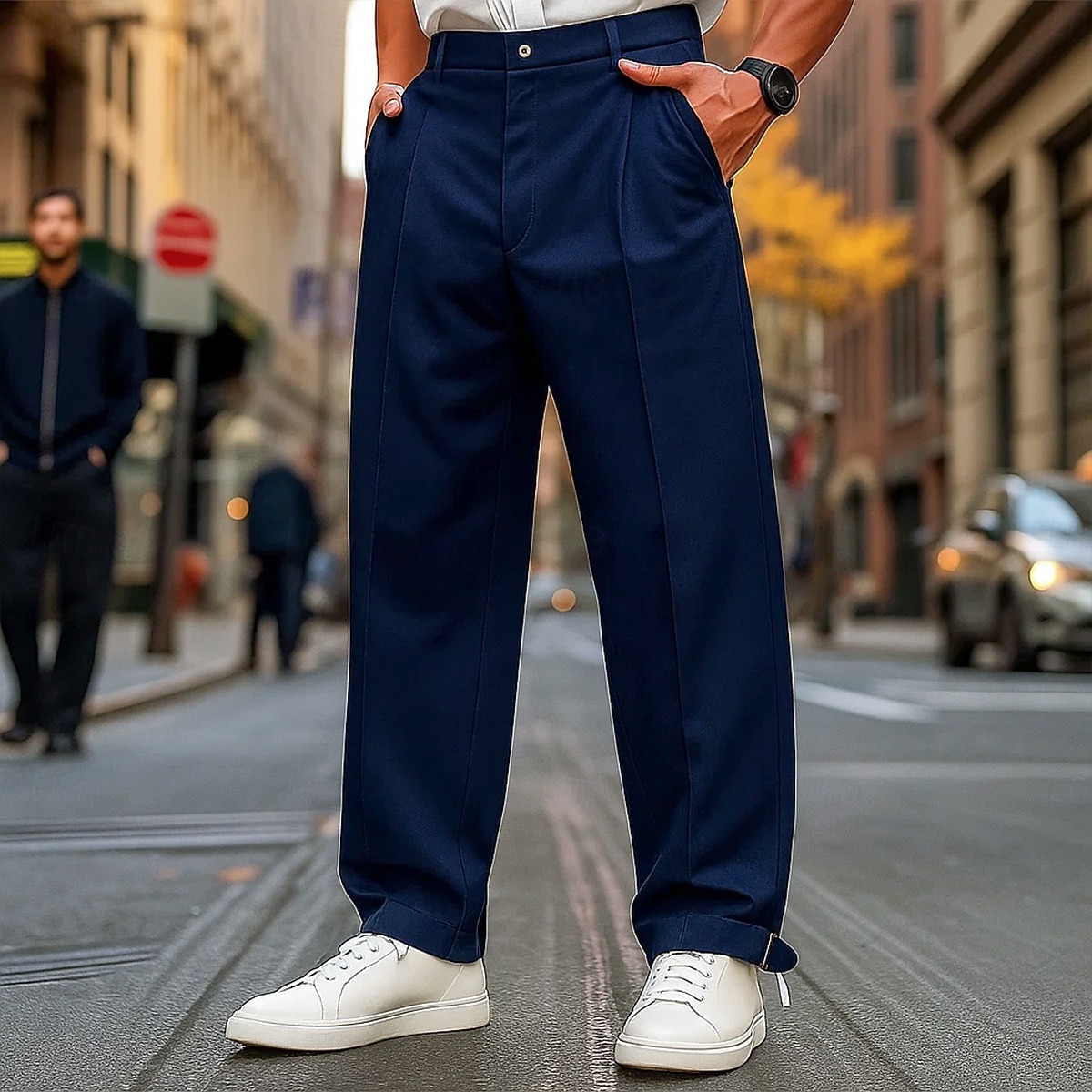 Herren Anzughose Hose Tasche Einfach Komfort Weich Volle Länge Party Geschäft Täglich Urlaub Mode Marineblau Grün Mikroelastisch 2025 - $27.99 –P6