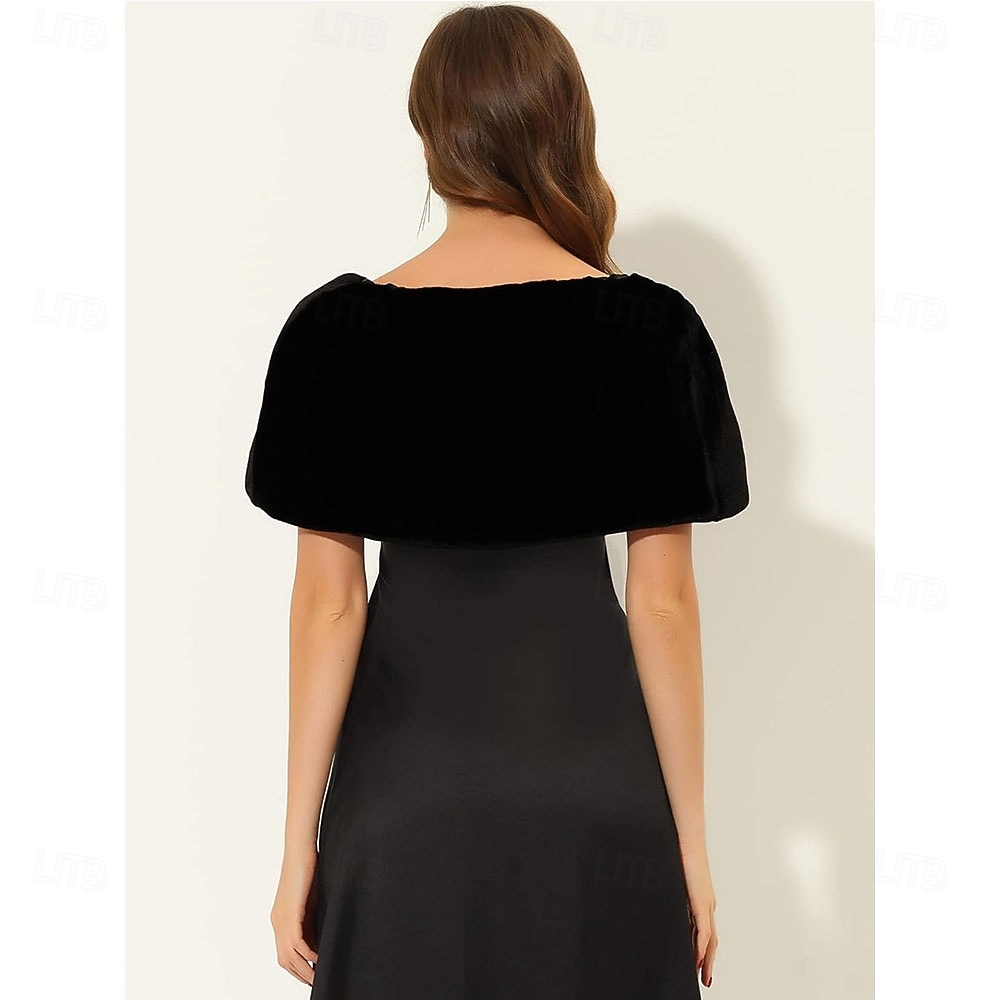 Damenumhang Elegant warm halten Ärmellos Kunstpelz Hochzeit Schals Mit Unifarbe Für Hochzeit Herbst Winter 2026 - $17.49 –P4