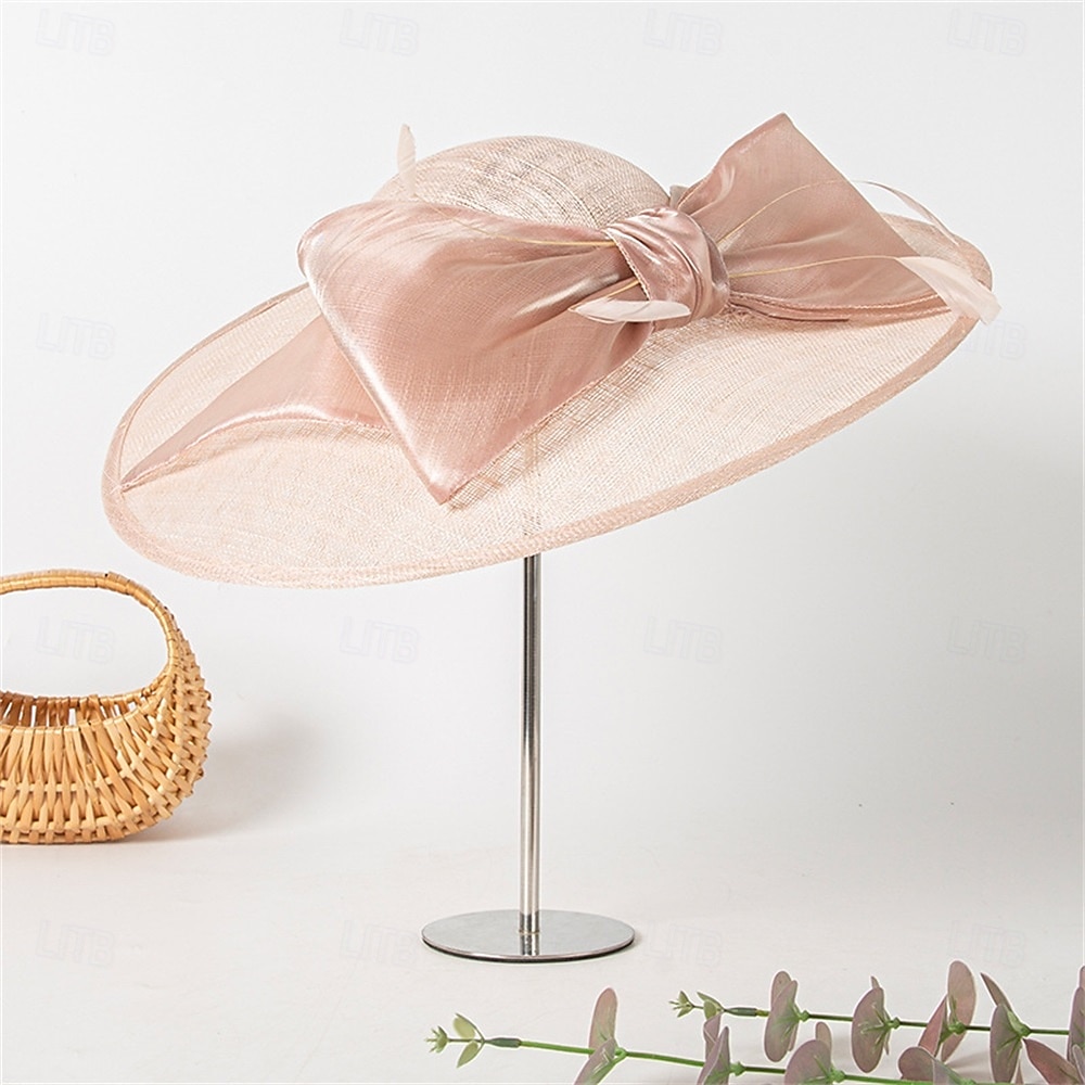 Hatter Sinamay Solhatt Bryllup Ferie Te Fest Hesteløp cocktail Elegant Årgang Solbeskyttelse Med Sløyfe Hodeplagg Hodeplagg 2025 - $168.99 –P1