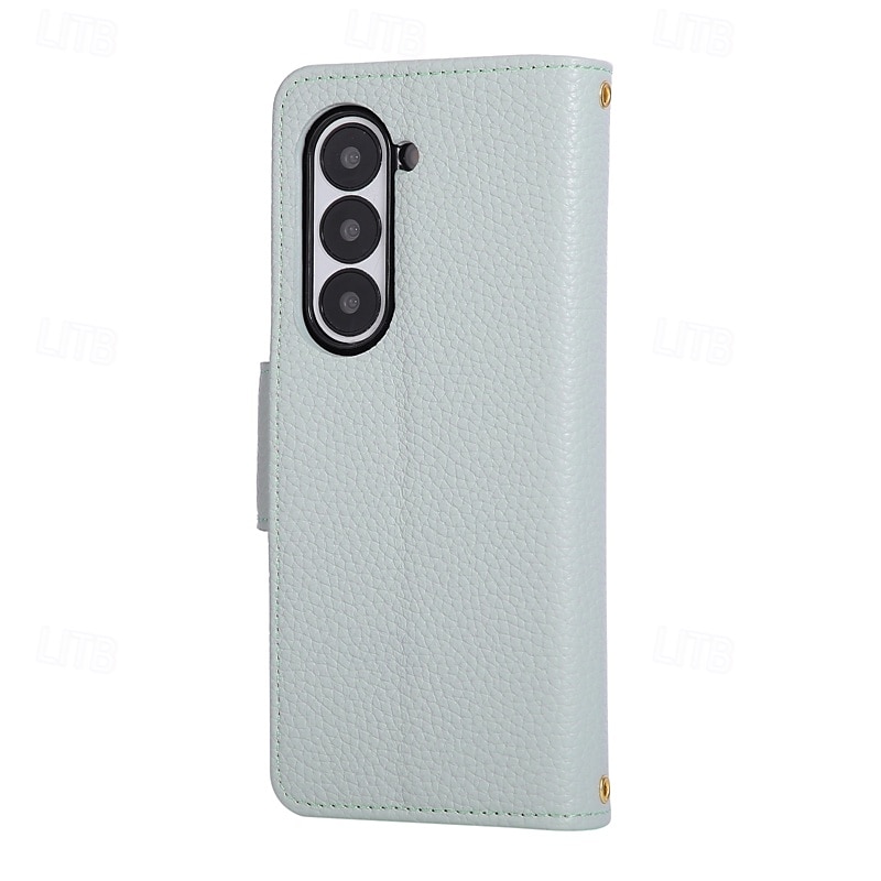 телефон Кейс для Назначение SSamsung Galaxy Z-образный сгиб 7 Z-сгиб 6 Z Fold 5 Z Fold 4 Кейс на заднюю панель с ремешком Откидная подножка Разъем для карты Ретро ТПУ Кожа PU 2025 - $17.99 –P6