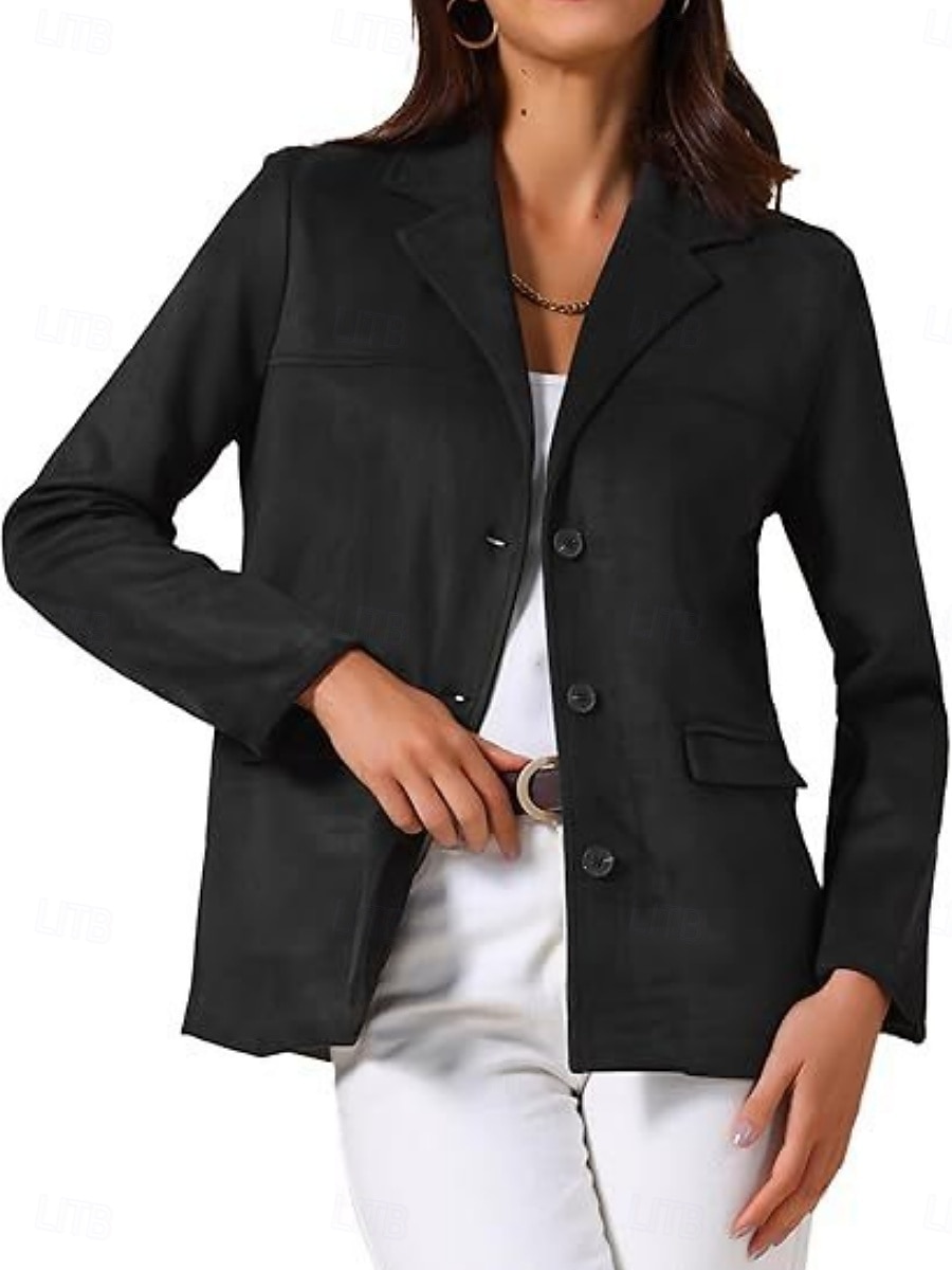 Femmes Veste Décontractée Confortable Respirant Boutons ancien Occasionnel Uni Vacances Rue Occasionnel Tenue quotidienne Simple Boutonnage Régulier Col Rabattu Coupe régulière manche longue de 2025 ? $33.99 –P9