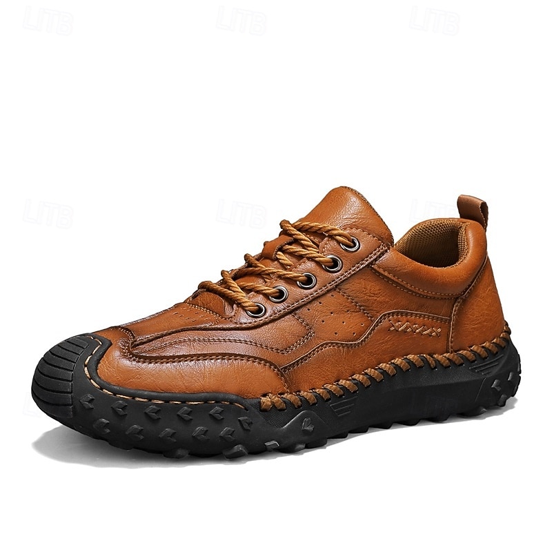sapatos casuais masculinos marrons com cadarço e sola durável, calçados confortáveis para caminhadas ao ar livre, trabalho e uso diário de 2026 por $54.99 –P2