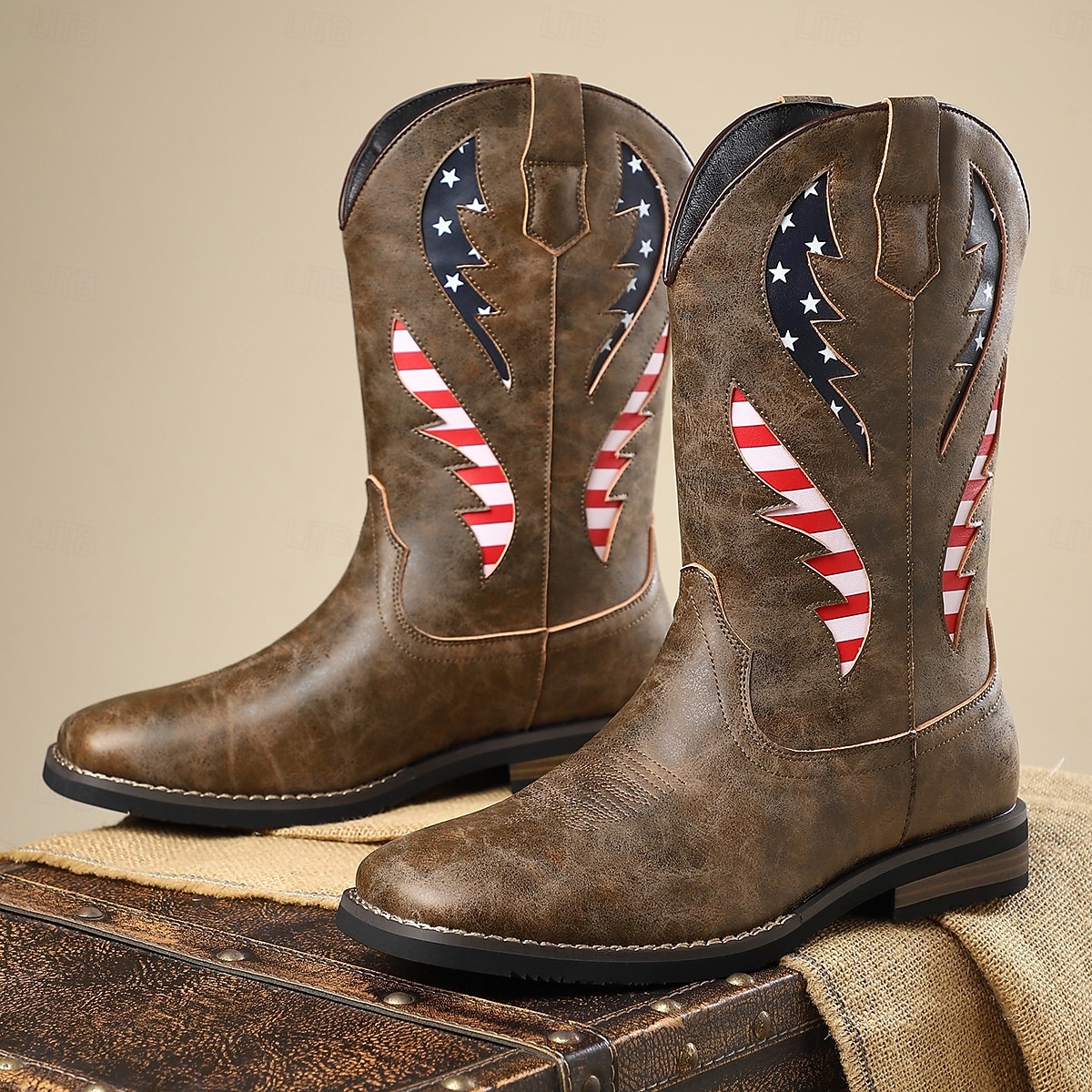 Per uomo Stivali Stivali da Cowboy Retrò Camminata Vintage Casual All'aperto Quotidiano Pelle PU Camoscio Confortevole Antiscivolo Caldo Stivali a Metà Polpaccio Slip-on Nero Marrone Cachi Estate del 2026 a $64.99 –P1