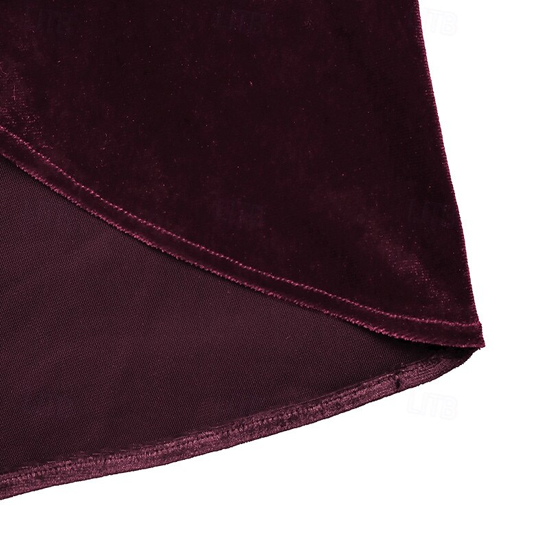 Femmes Jupe Élégant ancien Mode Sexy Midi Taille Moyenne Jupes Uni Froncé Fendu Micro-Élastique École Noël Rouge bordeaux Printemps Polyester Velours de 2025 ? $26.99 –P7