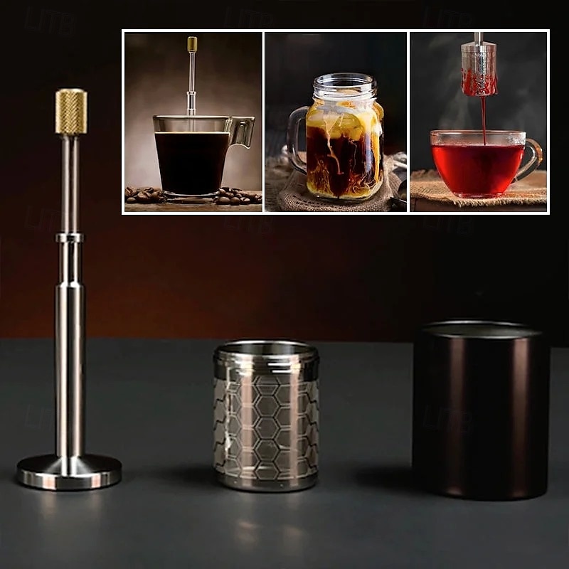 Kaffeefilter im Finalpress-Stil, tragbarer Kaffeebereiter im Pressen-Stil, wiederverwendbar, kreativer Kaffeetropfer, einfaches manuelles Brühwerkzeug für Zuhause, Büro und Reisen, praktisches Gerät 2025 - $20.99 –P10
