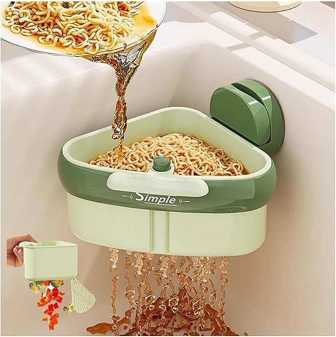 2er-Pack Eckregal mit Saugnapf für die Spüle, Siebkorb für die Druckspüle, automatischer Abtropfkorb, Schwammhalter für den Wasserhahn, abnehmbarer Aufbewahrungsorganizer für die Küchenspüle 2025 - $19.99 –P9