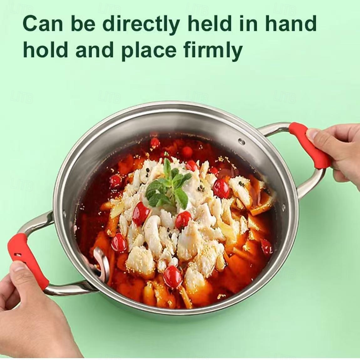 3 pár szilikonból készült, forrázásgátló edényfogantyú-védő, hő- és kopásálló konyhai fogantyúvédő lábashoz, párolóhoz, főzőedényhez és forró edényhez 2025 - $7.99 –P5