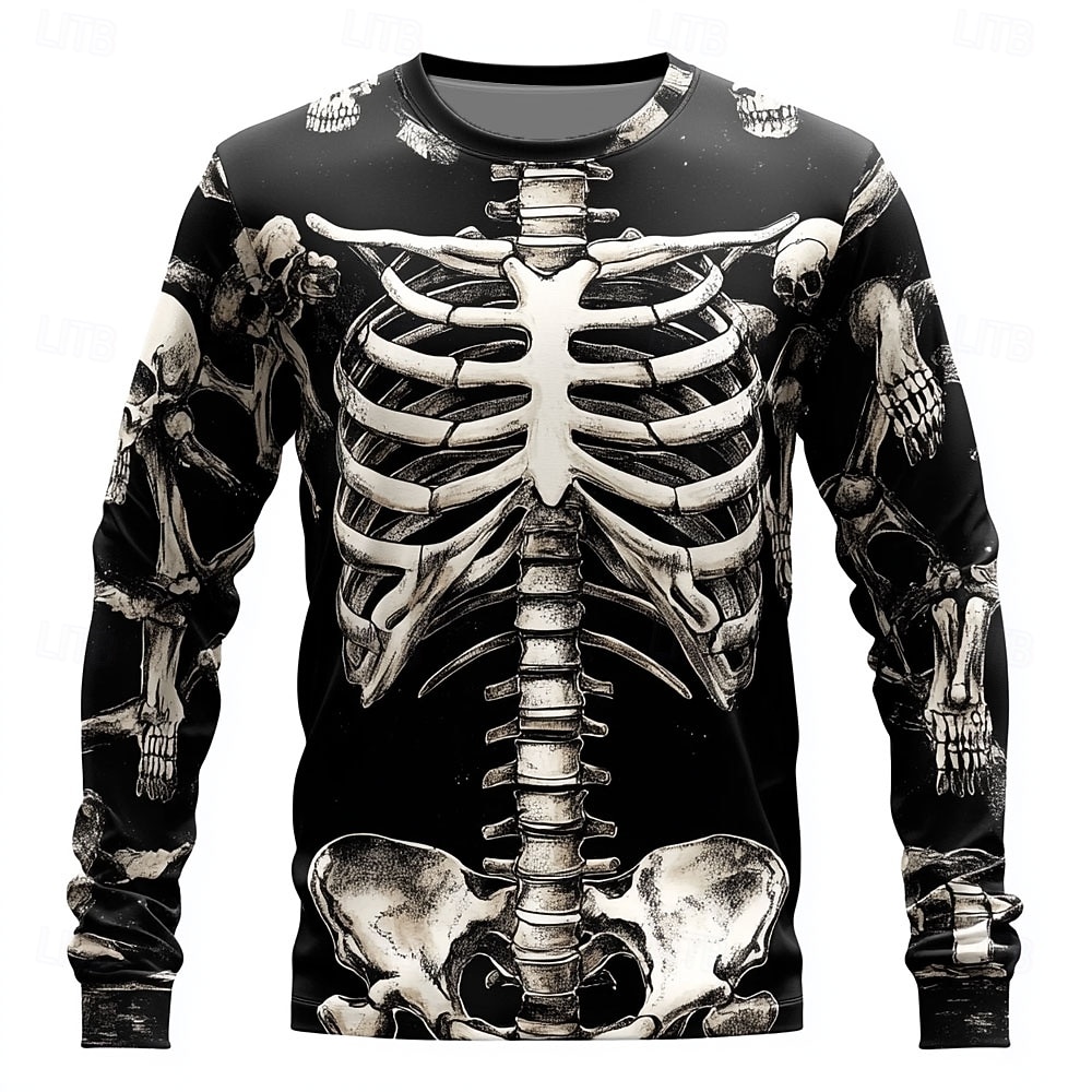 Camiseta Masculina 3D Esqueleto Camiseta de Manga Longa Camiseta Impressão 3D Gola Redonda Moda Casual de Rua Diária Verão Primavera Outono Vestuário de 2026 por $24.99 –P1
