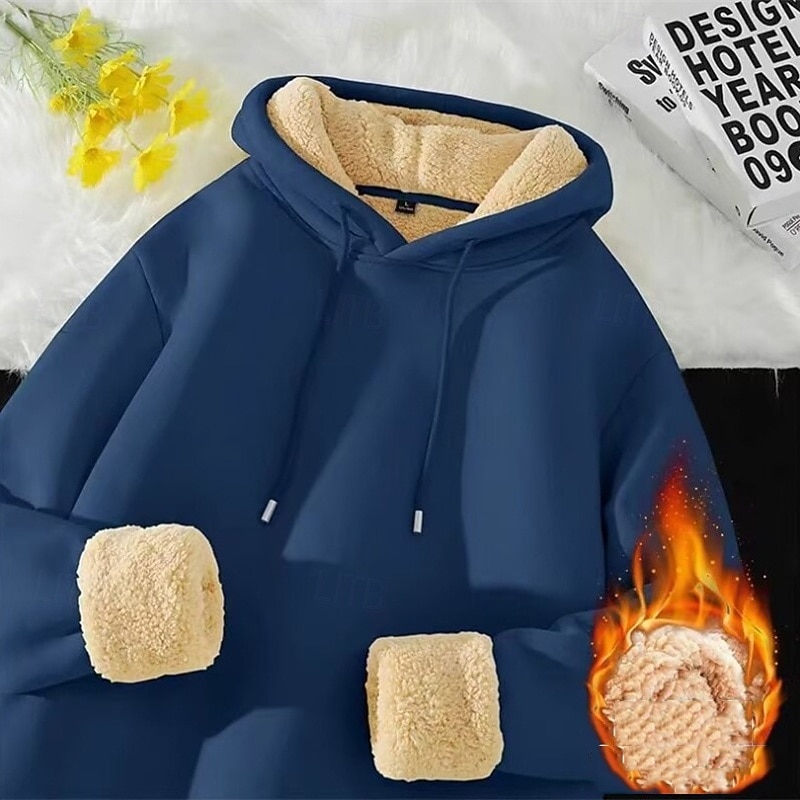 Homme Sweat à capuche Sweat à capuche en polaire Abricot Noir Jaune Vin Rouge À capuche Uni Cordon de serrage Sport & Loisir Quotidien Fête Polyester Streetwear Basique Occasionnel Automne Hiver de 2025 ? $19.49 –P10