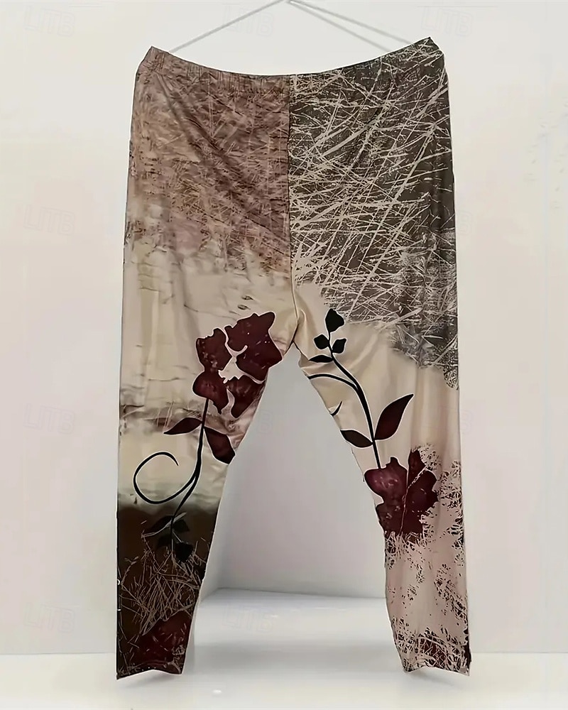 Mulheres Calças Leggings Leggings aconchegantes Roupa de rua Casual Comprimento total Cintura Alta Floral Cintura elástica Imprimir Respirabilidade Confortável Com Stretch Férias Rua Roupa Diária de 2025 por $17.99 –P3