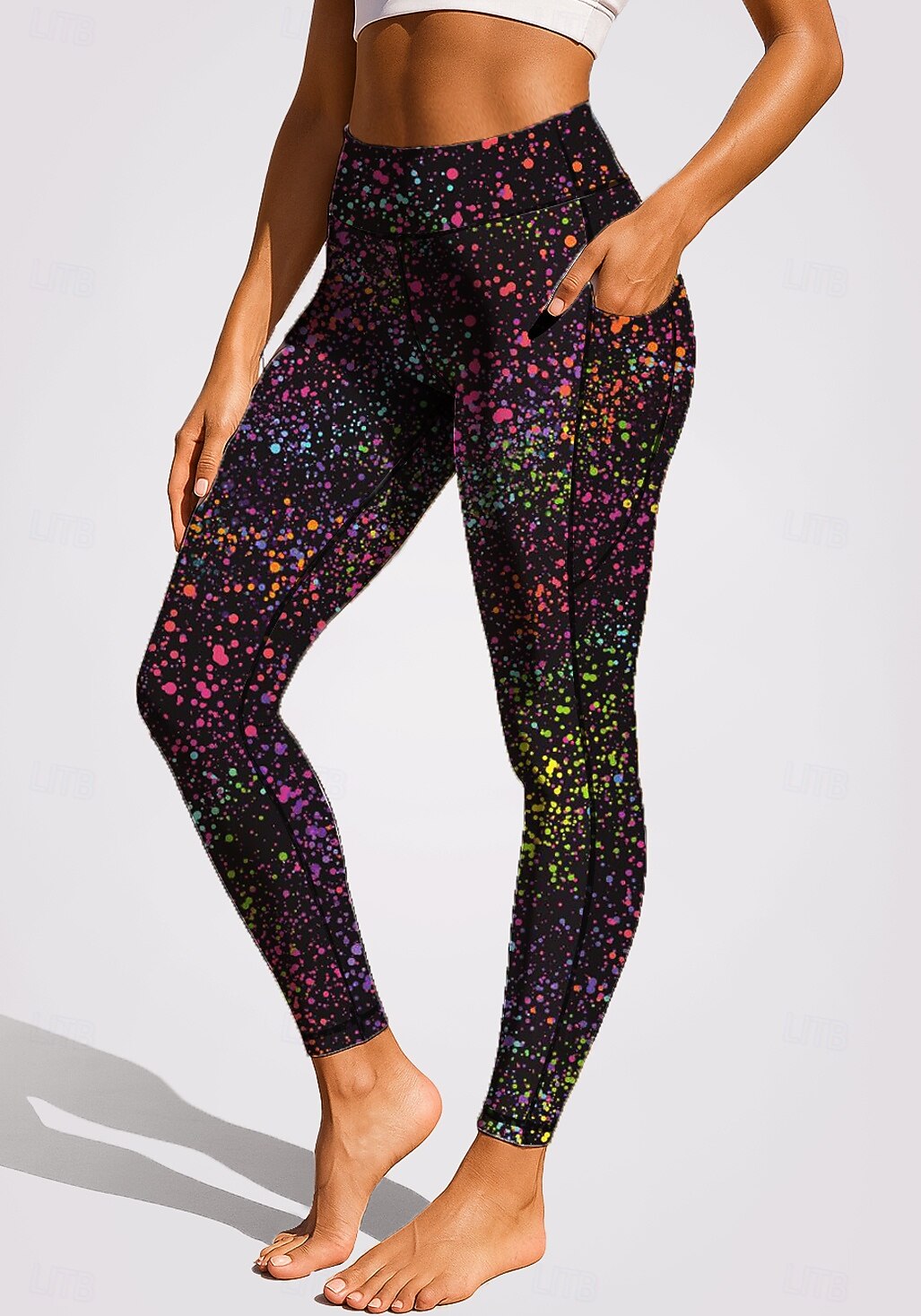 Women's pilates leggings fitness pants Gym Leggings Pockets Stamp Duty Side Pockets Pilates Gym Gym Workout Pants Tights Leggings Graphic Abstract Graffiti Black Sports Activewear Stretchy Tight Fit 2026 - $18.99 –P3