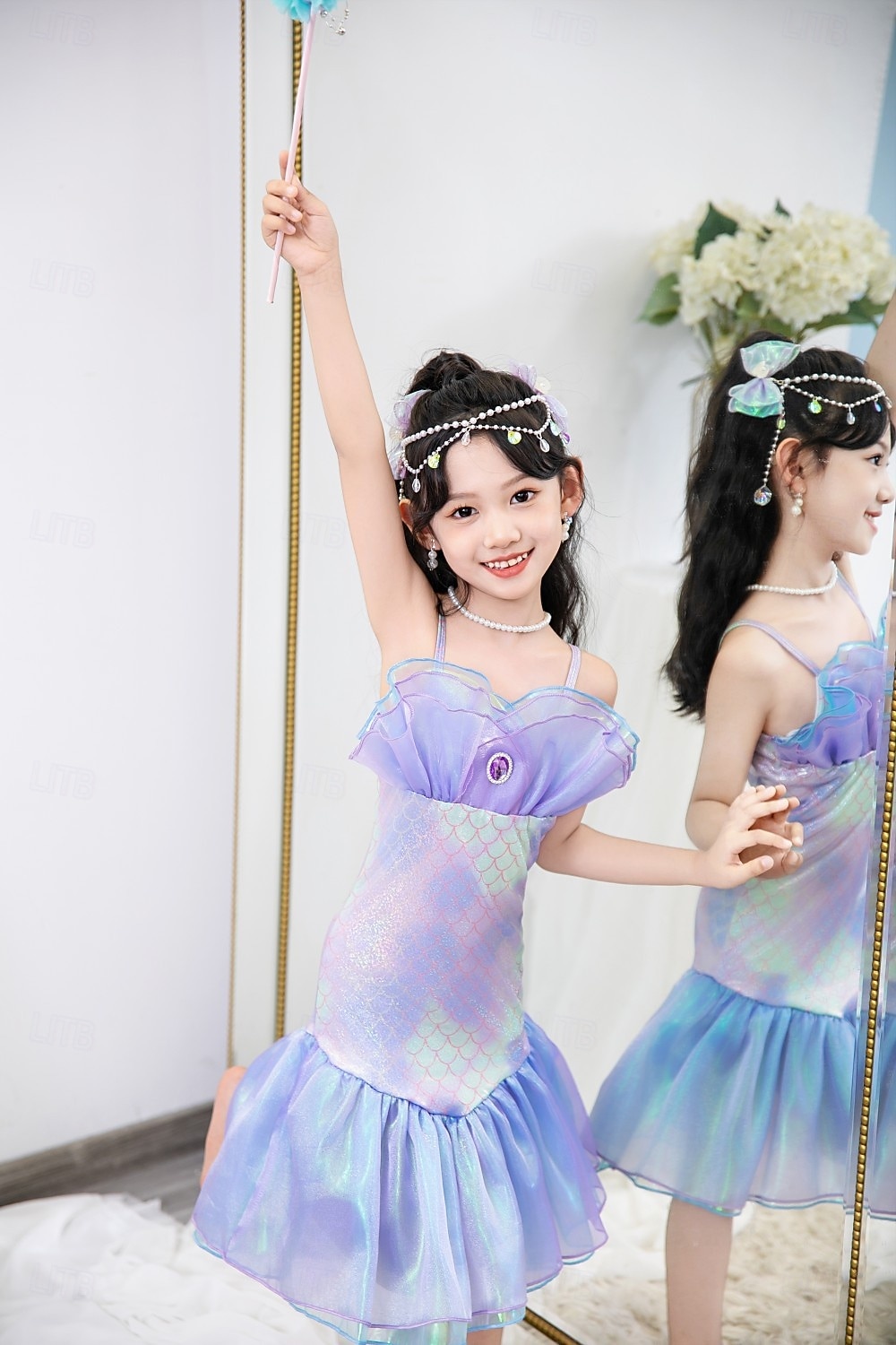 Book Week 2026 The Little Mermaid Little Mermaid Mermaid Tail Aqua Princess Dress  Halloween Dress Cosplay Costume Theme Party Costume Cosplay Movie Cosplay for Girls' Kid's Carnival Masquerade 2026 - $37.99 –P12