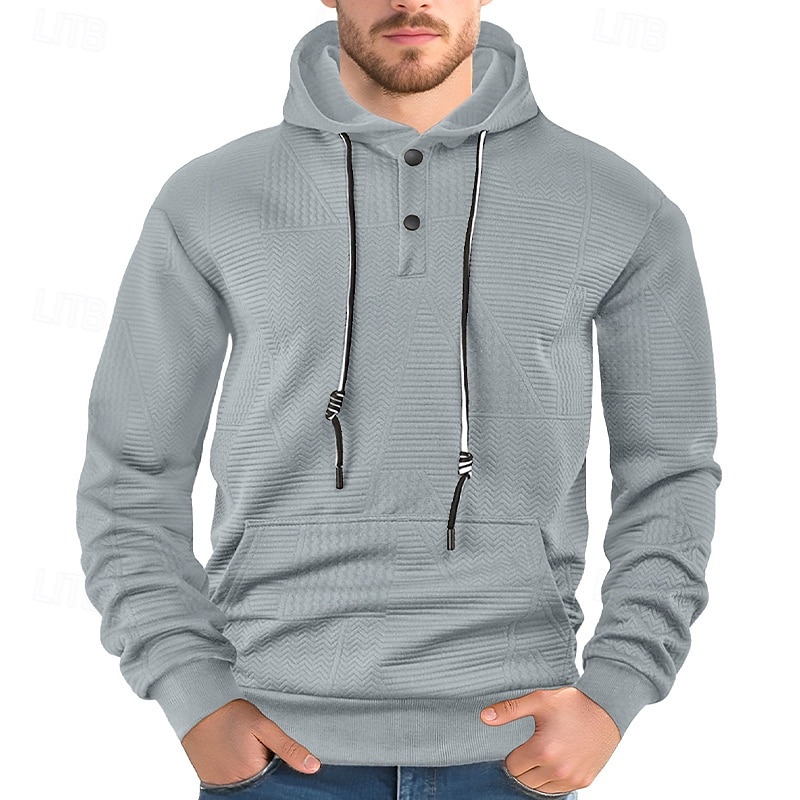 Hombre Sudadera Sudadera Con Capucha Sudadera con capucha de lana Sudadera con capucha forrada de polar Negro Blanco Amarillo Azul Marino Café Con Capucha Plano Con Texturas Deporte Casual Diario 2025 - $23.99 –P5