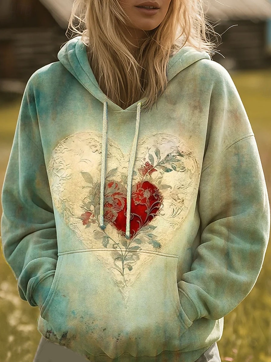 Mulheres Pulôver Moletom Com Capuz Gráfico Arco-Íris Casual Boho Manga Longa Com Capuz Tops regulares Rua Dia a Dia Imprimir Bolso frontal Rosa Laranja Verde Outono Inverno de 2025 por $26.99 –P2