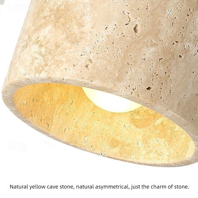 Vegglampe i naturstein, justerbar, steinmontert baderomslampe, fastkablet, rustikk lampe i gårdshusstil, moderne belysning for soverom, stue, nattbord, 85-265v 2025 - $91.99 –P5