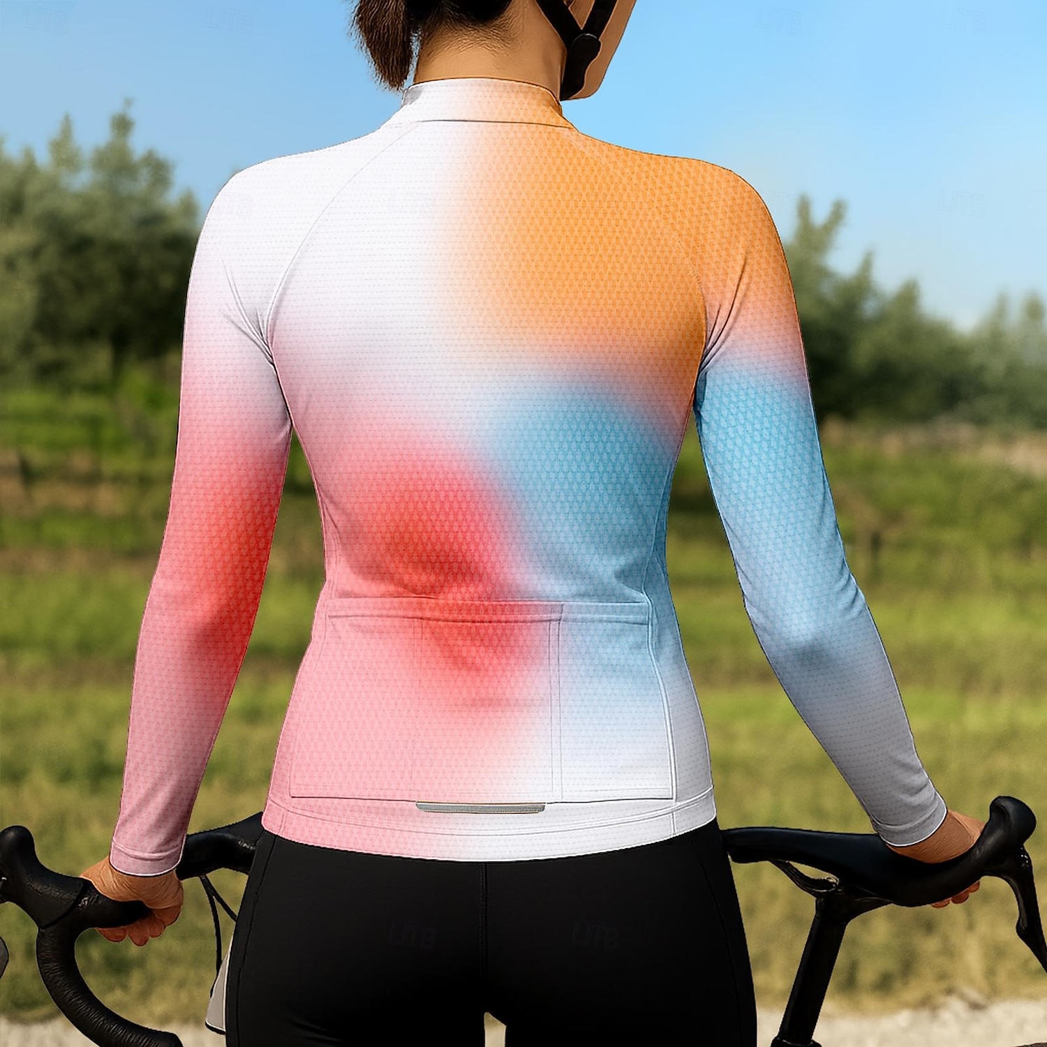 Dames Wielrenshirt Grafisch Verloop Lange mouw Fietsen Shirt Kleding Bovenlichaam met 3 achterzakken Zonbescherming UV-bestendig Sneldrogend Reflecterende strips Sport Roze Kleding 2026 - $34.99 –P2