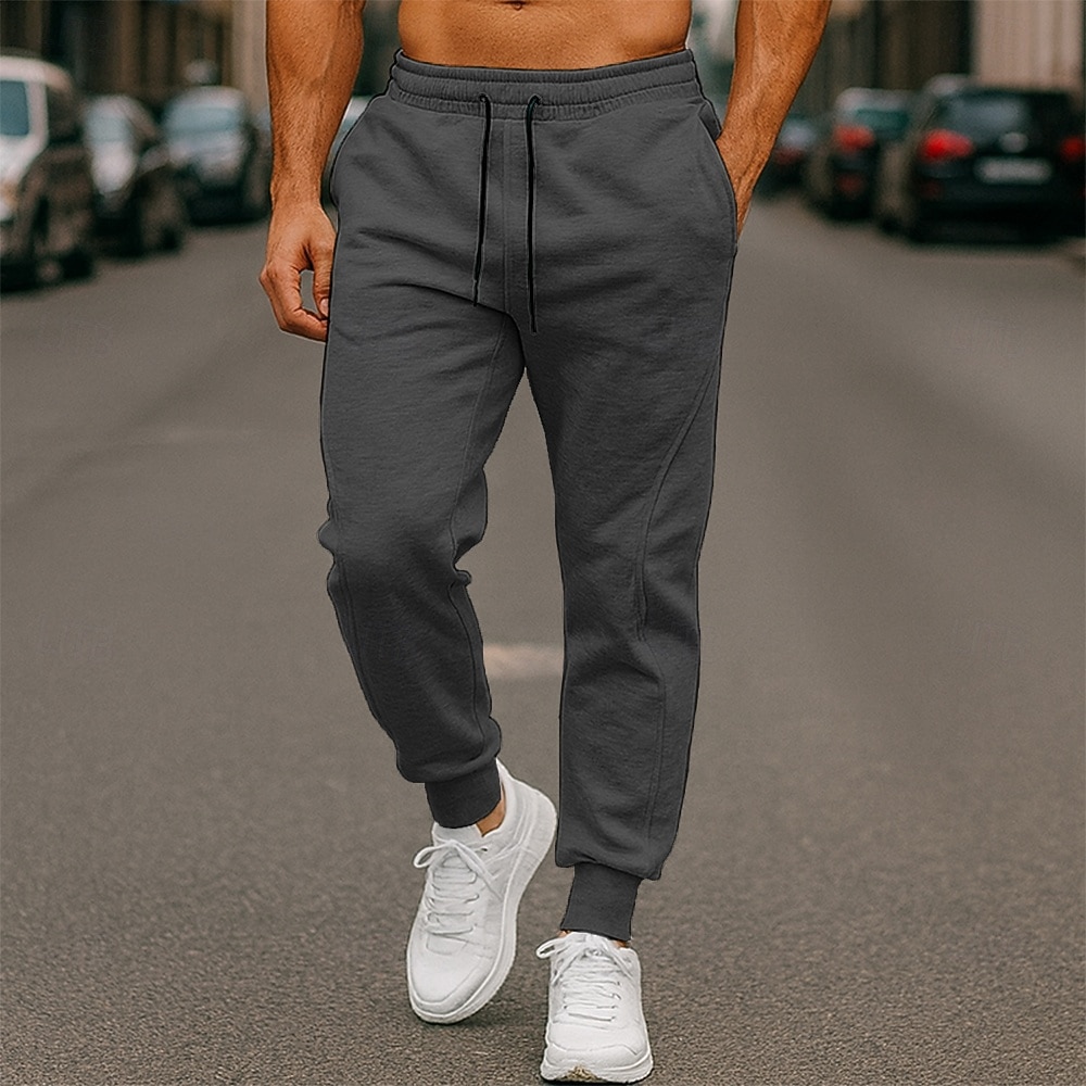 Męskie Spodnie dresowe Uprawiający jogging Spodnie sportowe Spodnie Spodnie codzienne Ściągana na sznurek Kieszeń Elastyczny pas Solidne kolory Odprowadza wilgoć Oddychający Pełna długość Na zewnątrz 2026 - $20.99 –P6