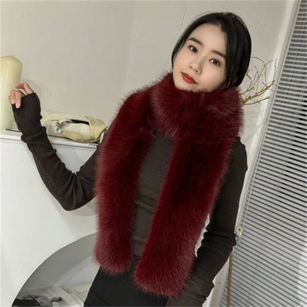 Long Women's Faux Fur Collar Scarf Wrap Cold Winter Warm Wrap Stole Shawl Shrug Neck Warmer 2026 - $16.49 –P11