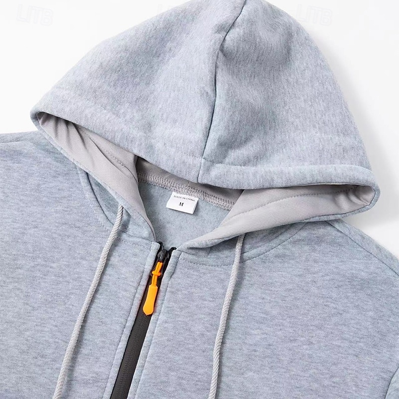Per uomo Felpa con cappuccio Felpa con cappuccio a zip intera Felpa con cappuccio in pile Felpa con cappuccio tattica Nero Blu marino Cachi Grigio chiaro Grigio scuro Con Cappuccio Semplice Cerniera del 2025 a $23.99 –P6