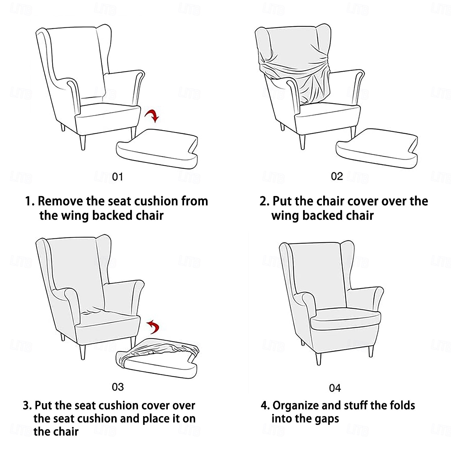 Wingback Chair Cover, Stretch Polyester Slipcover with Floral, Striped, or Geometric Print, Furniture Protector for Living Room 2026 - $39.99 –P3