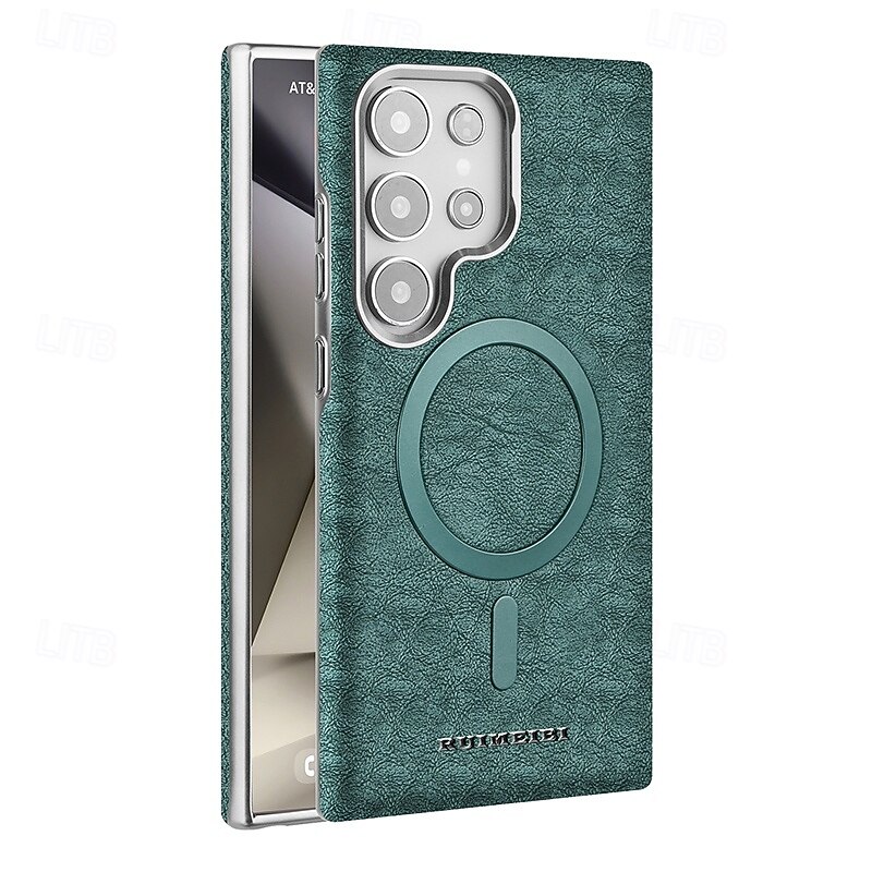 puhelin Etui Käyttötarkoitus Samsung Galaxy S25 Ultra Plus S24 Ultra Plus S23 Ultra Takakuori Tukee langatonta latausta Iskunkestävä Retro TPU PU-nahka 2025 - $19.99 –P4
