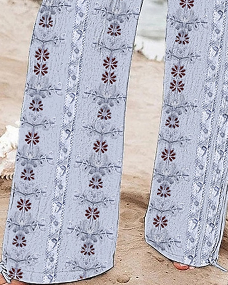 Per donna Gamba larga Pantaloni Pantaloni Palazzo Moda Boho Lunghezza intera Vita Alta Fiore Coulisse Elastico in vita Stampato Traspirabilità Confortevole Streetwear Abbigliamento quotidiano Uscire del 2025 a $20.99 –P3