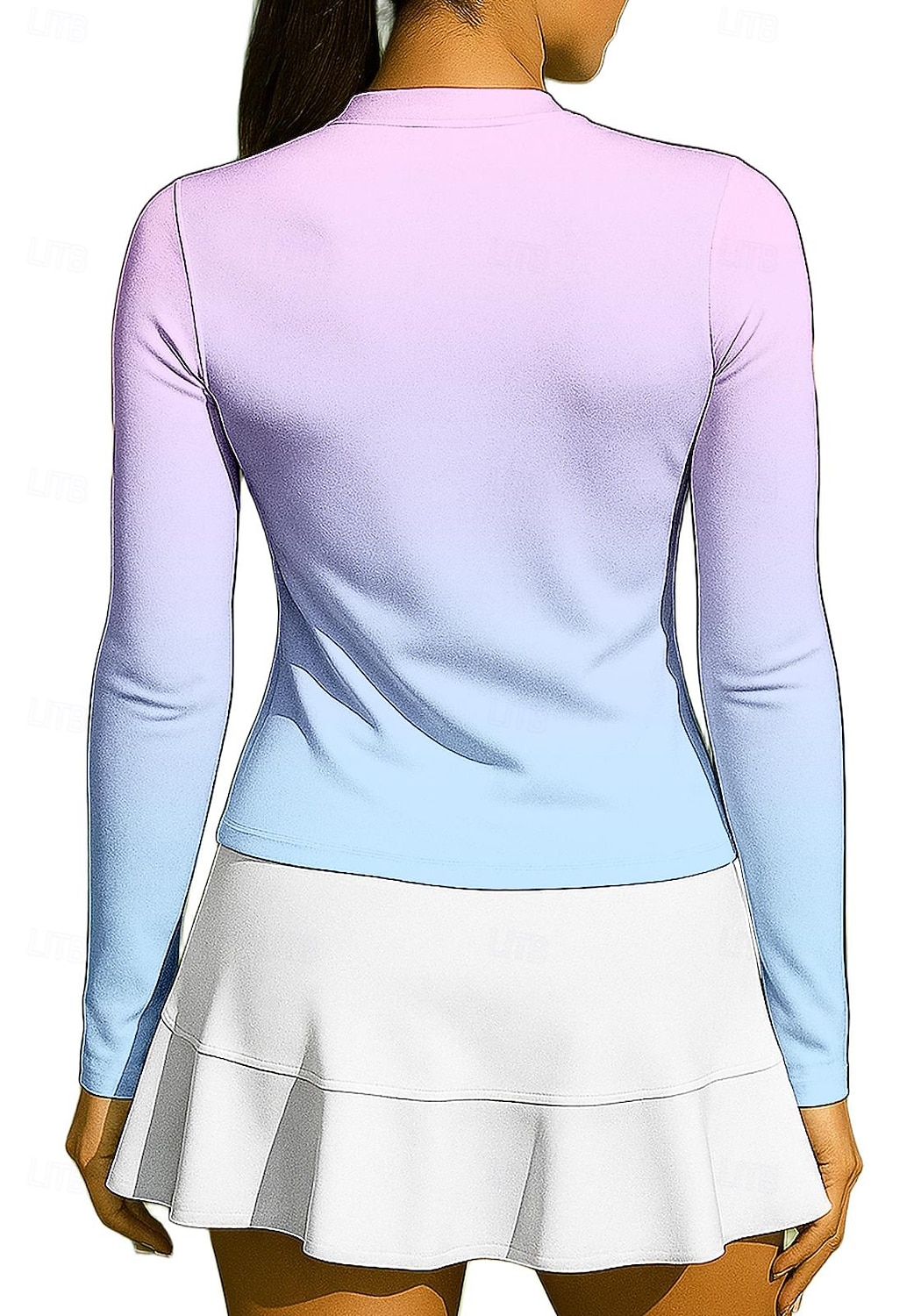 Per donna Sfumatura Maglietta sportiva Maglia da tennis Manica Lunga Cerniera Floreale UPF50+ Resistente ai Raggi UV Alta elasticità Traspirante Pallavolo Tennis Golf Collo alla coreana Collo con zip del 2026 a $20.99 –P2