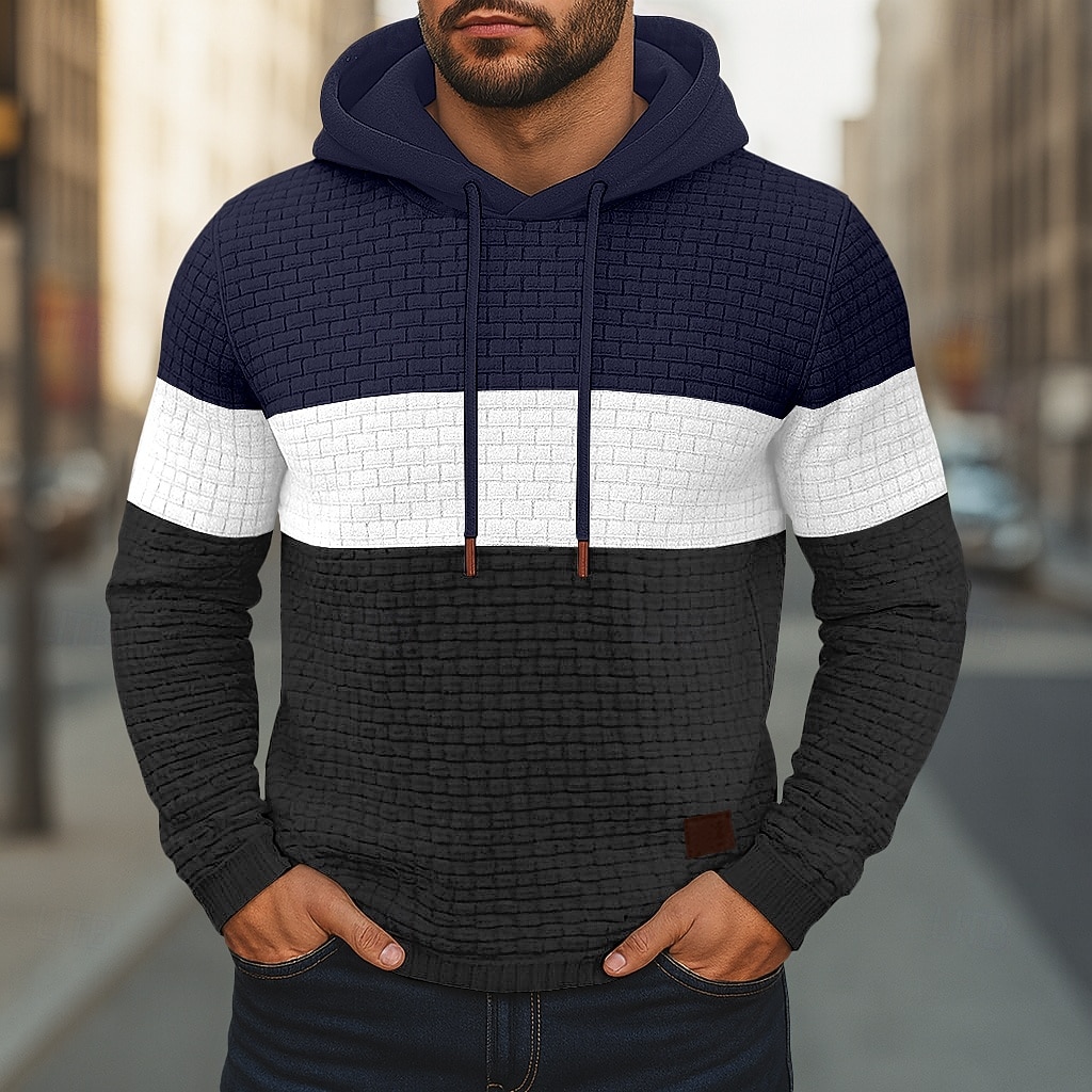 Herren Kapuzensweatshirt Pullover Kapuzensweatshirt Weiß Gelb Armeegrün Rote Marineblau Mit Kapuze Farbblock Einfach Patchwork Farbblock Strukturiert Sport & Outdoor Lässig Täglich Streetwear Cool 2025 - $17.99 –P4