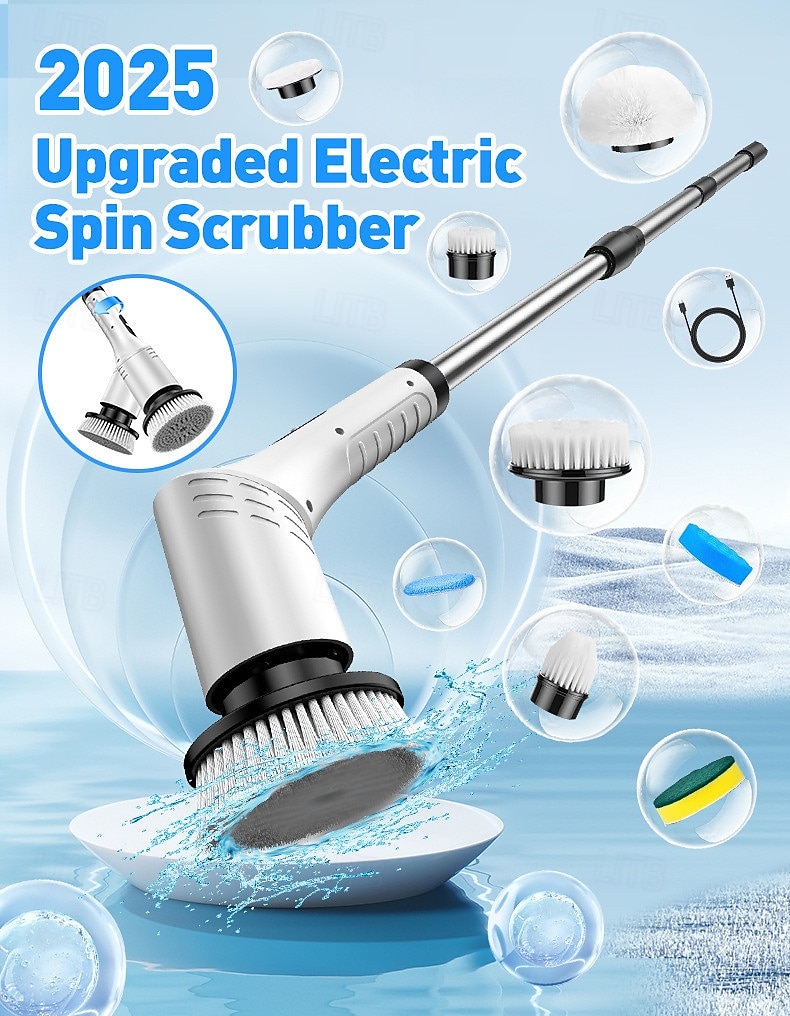 7 in 1 Multi-functional Digital Electric Cleaning Brush Rotatable and Extensible Wireless Handheld Brush for Bathing and Kitchen Use 2025 - $41.99 –P1