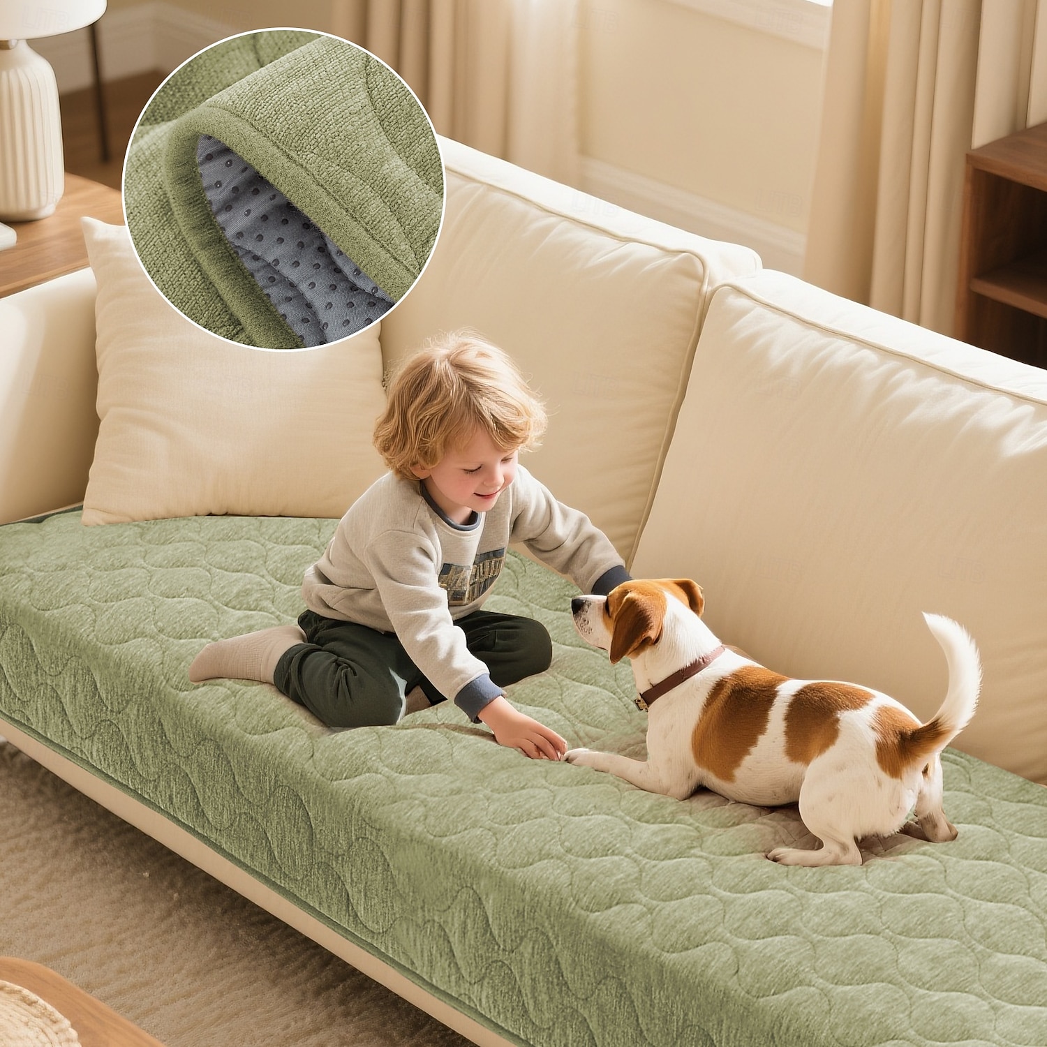 Chenille Sofa Putepadding Vanntett Anti-Skli Kjæledyrvennlig Sofa Deksel Plush Myk Setebeskytter Vaskbar Anti-Flekk Sofa Pad Stue 2025 - $41.99 –P6