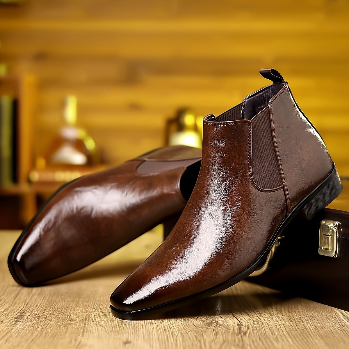 Bottines Chelsea marron pour homme – bottines élégantes pour le bureau, les réunions d'affaires et les tenues formelles de 2025 ? $42.99 –P3