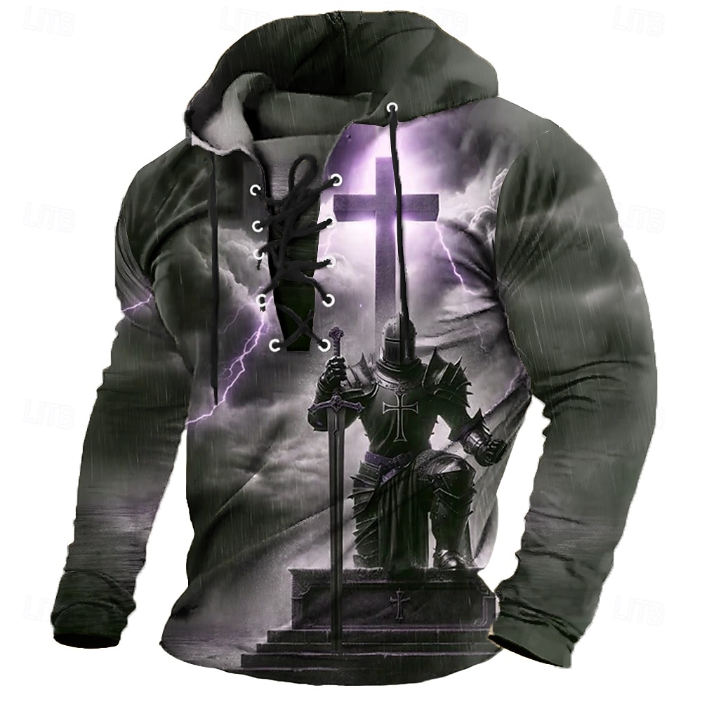 Per uomo Cavalieri Templari Felpa con Cappuccio Felpa Moda Cool Con Cappuccio Feste Celebrazioni religiose Abbigliamento casual alla moda Giallo Viola Coulisse Autunno Inverno progettista del 2025 a $26.99 –P2