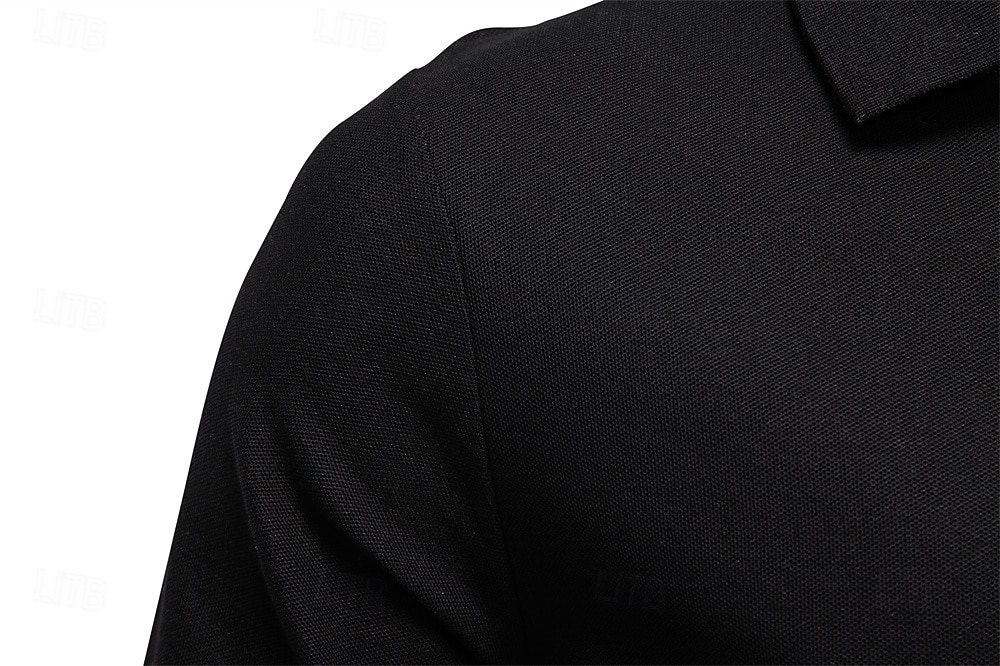 Herre Polo Arbeid Virksomhet Aftæpning Langermet Fritid Bekvem عادي Broderi Fargeblokk Alle årstider Normal Svart Hvit Mørk Marineblå Militærgrønn Lyseblå Polo 2026 - $21.99 –P18